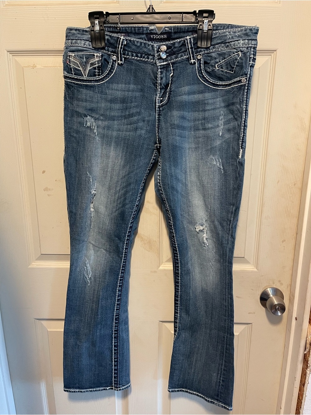 Vigoss Women's Bootcut Jeans in Faded Blue Wash